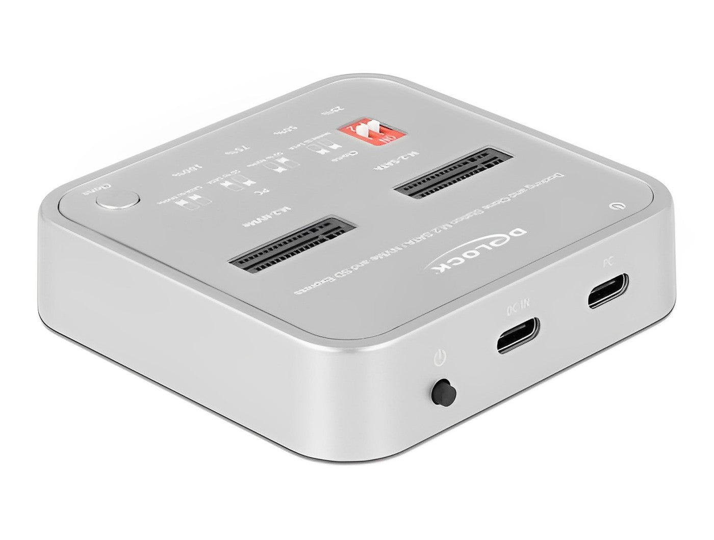 תחנת עגינה USB-C 3.2 Gen 2 10Gbps לכונן M.2 NVMe + M.2 SATA עם פונקציית שכפול דיסקים - delock.israel