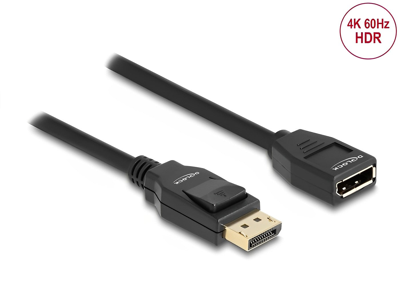 כבל מאריך DisplayPort 1.2 4K HDR ז/נ תומך 60 הרץ - delock.israel