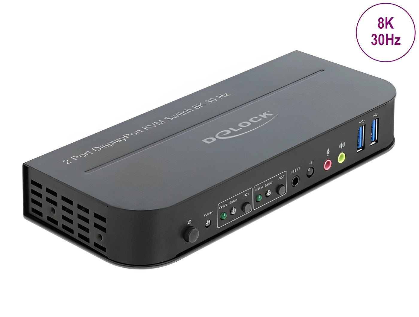 קופסת מיתוג מ-2 מחשבים לעמדת עבודה אחת DisplayPort 1.4 KVM Switch 8K USB 3.0 - delock.israel