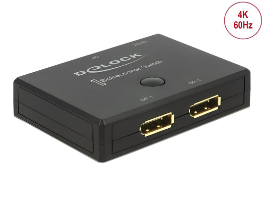 מיתוג דו - כיווני DisplayPort 4K עם 2 יציאות DP - delock.israel