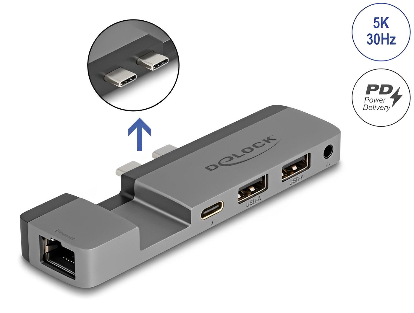 תחנת עגינה Thunderbolt™ 4 5K למחשב נייד MacBook Pro - delock.israel
