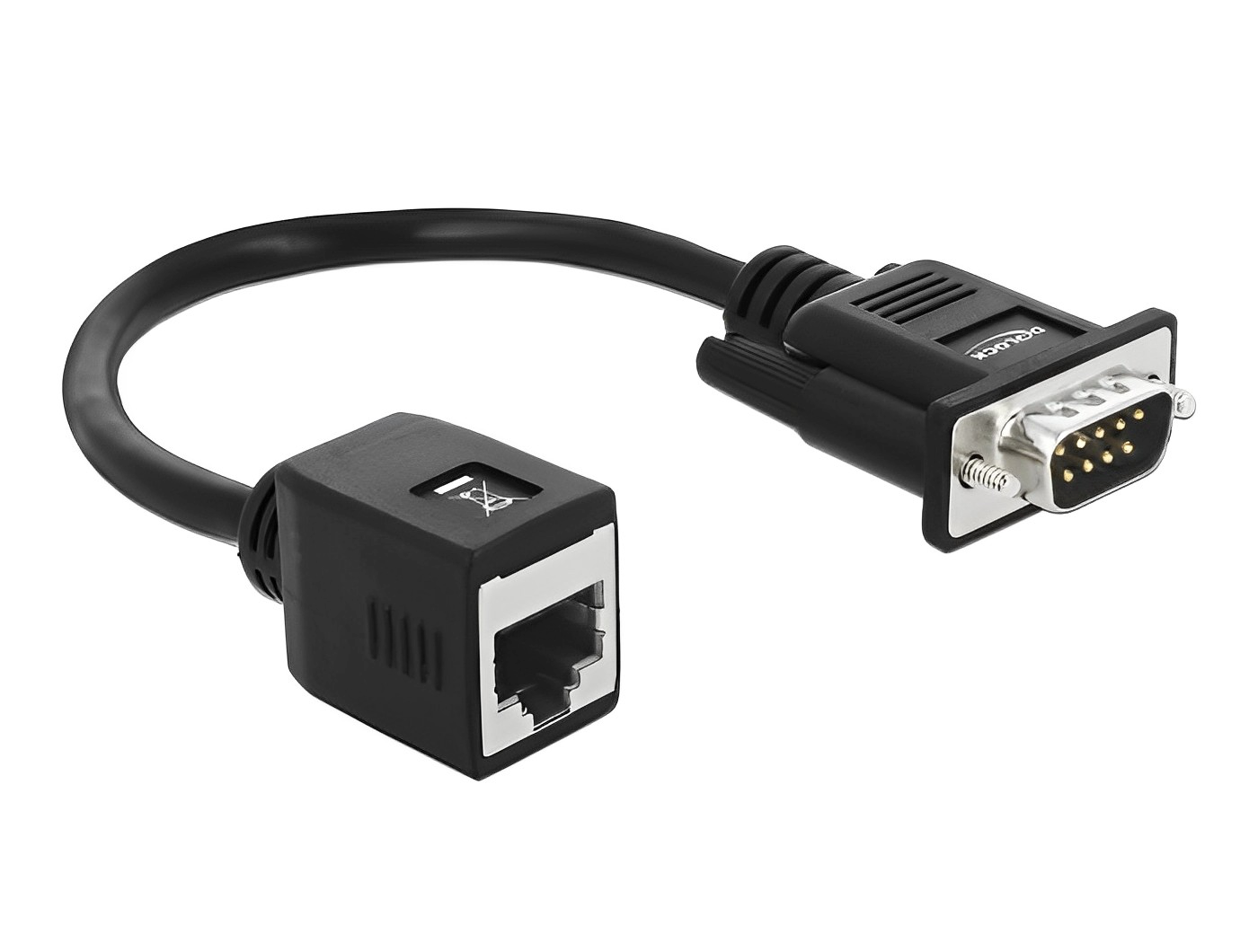 מרחיק Serial RS-232/422/485 על כבל רשת עד 300 מטר תקע DB9 לשקע RJ45 - delock.israel