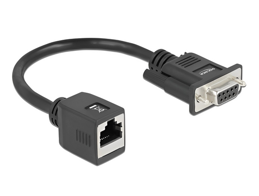 מרחיק Serial RS-232/422/485 על כבל רשת עד 300 מטר שקע DB9 לשקע RJ45 - delock.israel