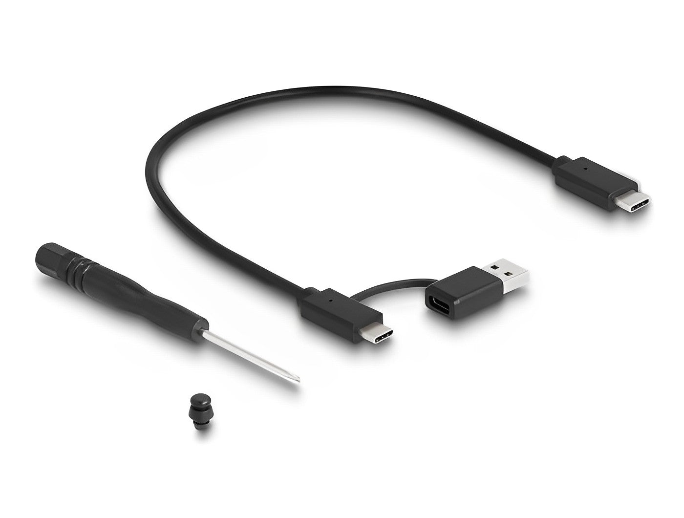 מארז גיימינג USB-C 3.2 Gen 2x2 20Gbps RGB LED לכונן M.2 PCIe NVMe SSD - delock.israel