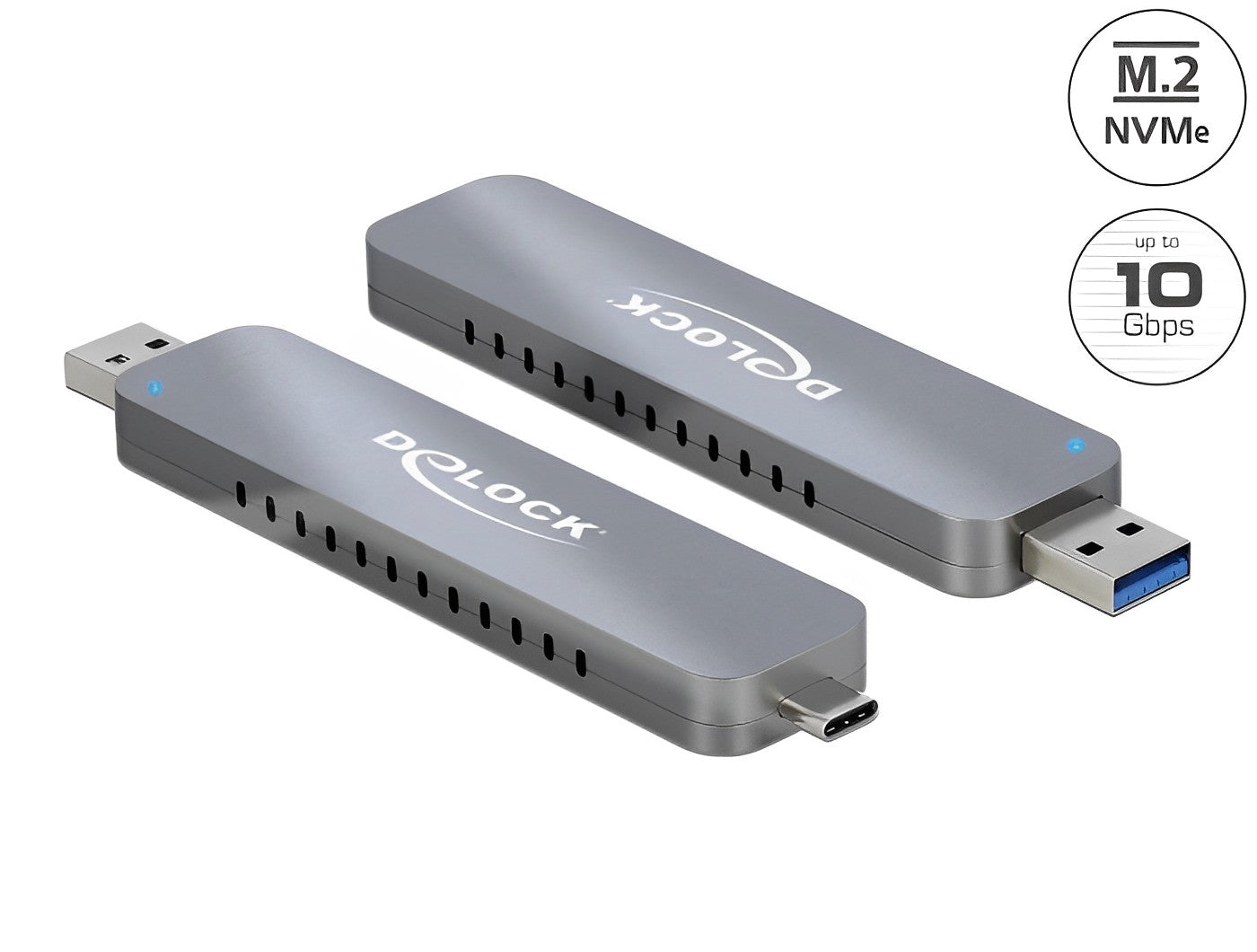 מארז חיצוני USB 3.2 Gen2 10Gbps לכונן M.2 PCIe NVMe SSD - delock.israel