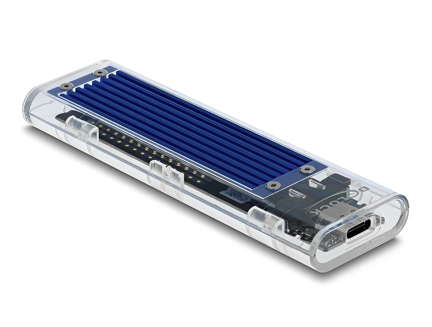 מארז חיצוני שקוף USB-C 3.2 Gen 2 10Gbps לכונן M.2 PCIe NVMe SSD - delock.israel