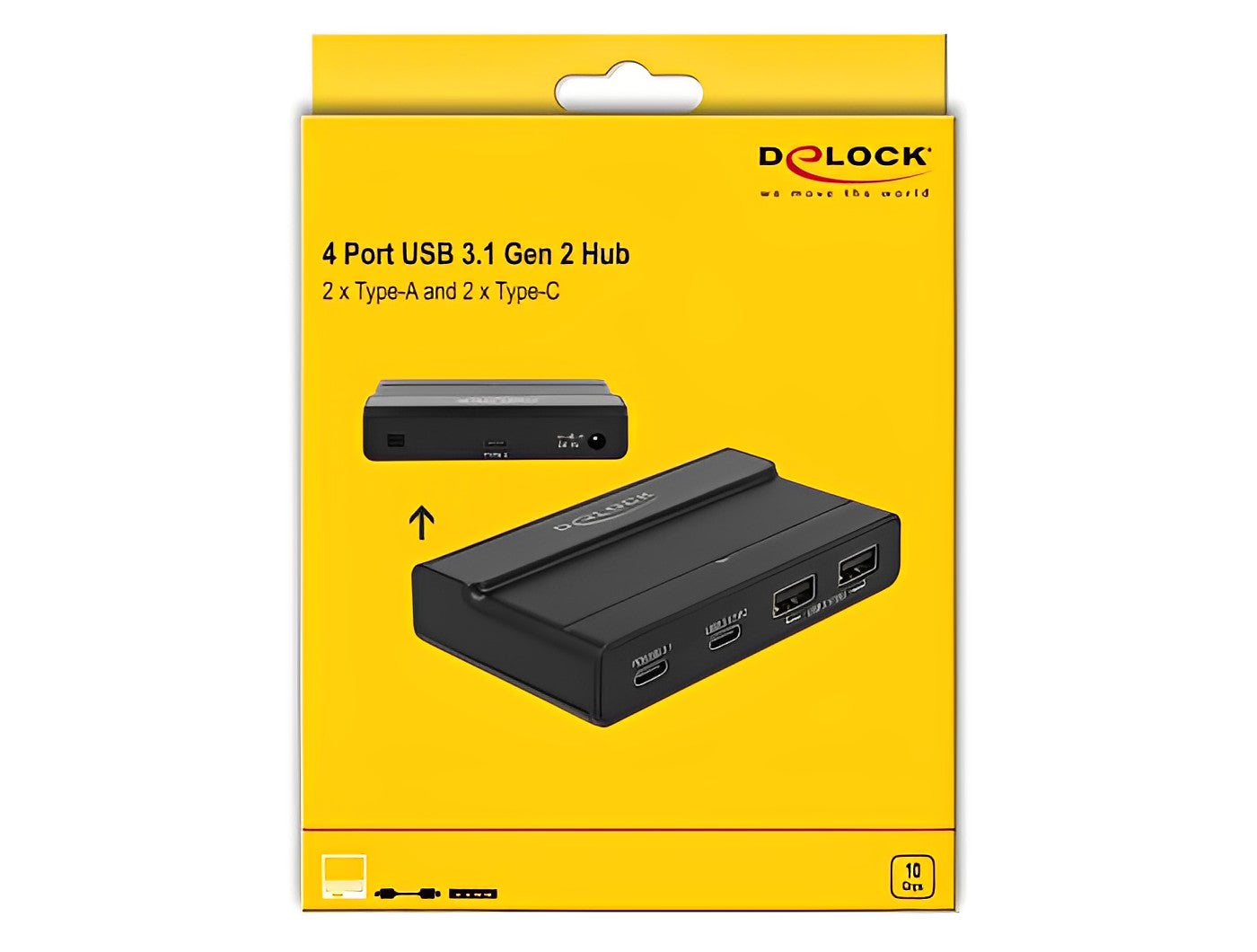 מפצל מקצועי USB-C 3.1 Gen 2 10Gbps PD 60Watt אקטיבי עם 4 יציאות USB-A/C - delock.israel