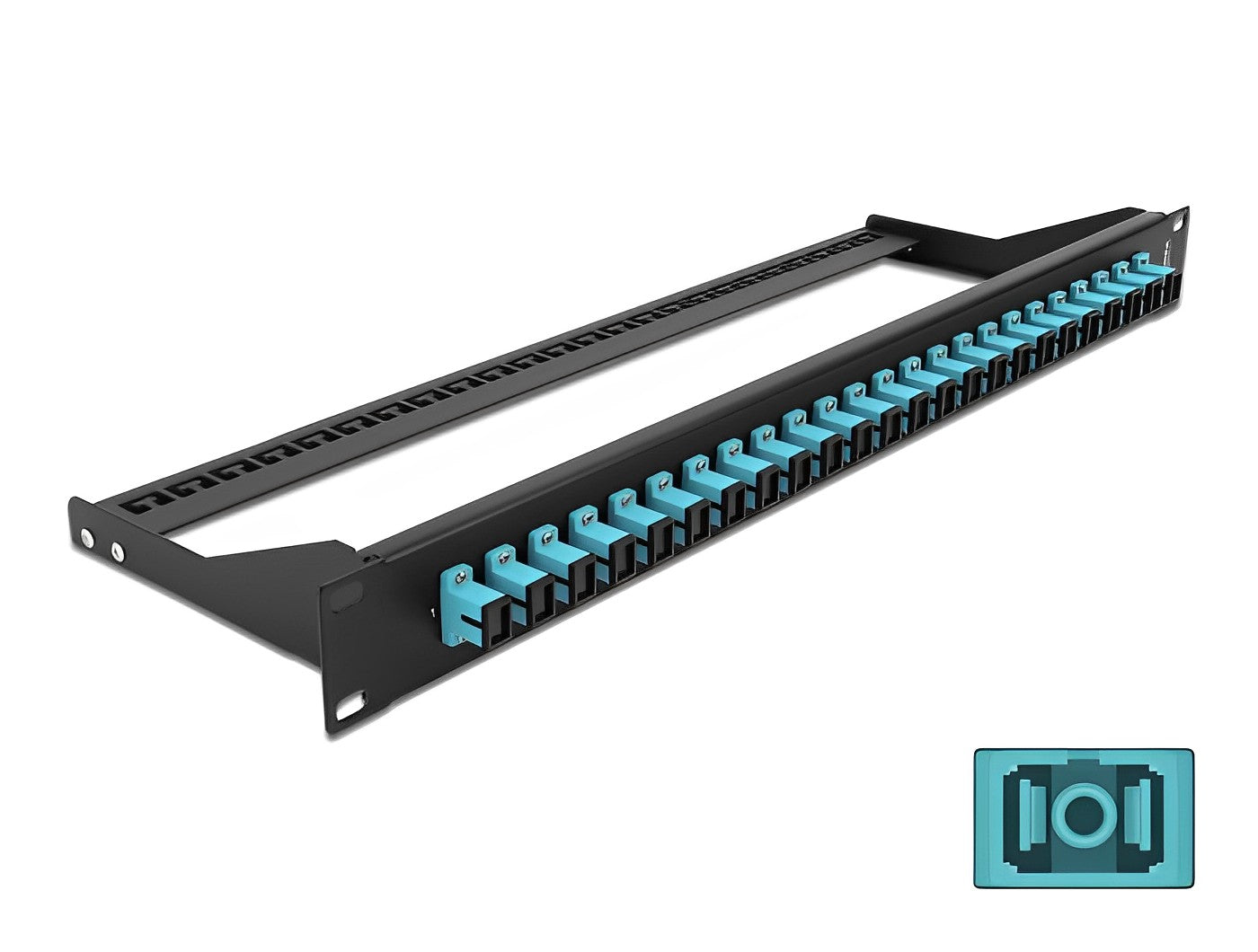 פאץ' פאנל אופטי ''19 לארון תקשורת עם 24 שקעים SC Simplex OM3 - delock.israel