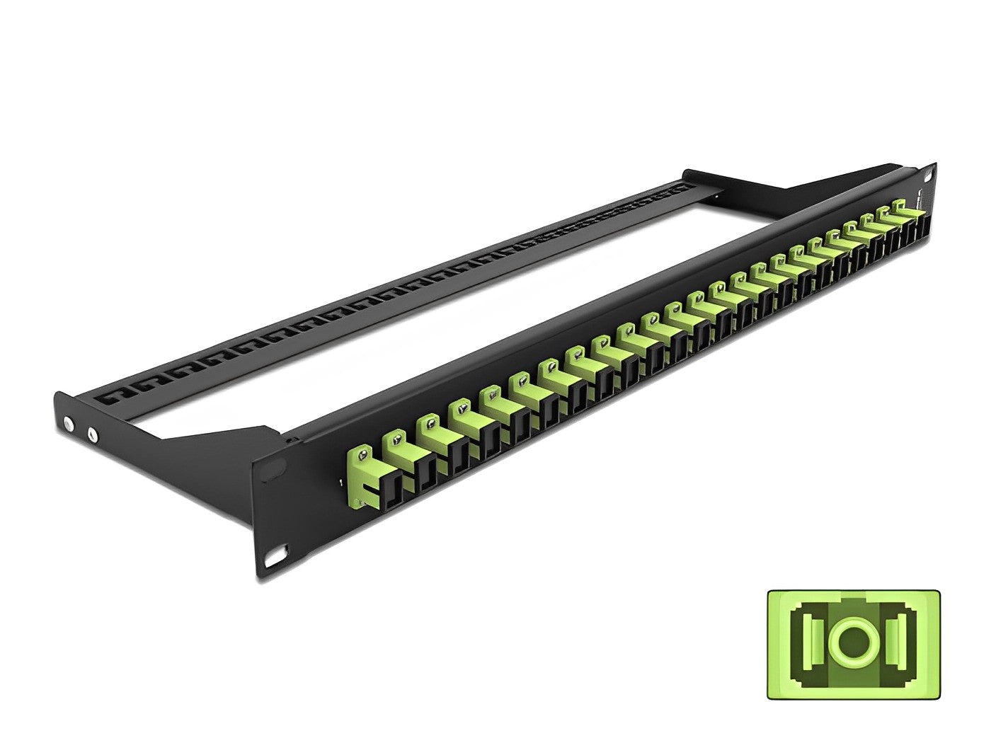 פאץ' פאנל אופטי ''19 לארון תקשורת עם 24 שקעים SC Simplex OM5 - delock.israel