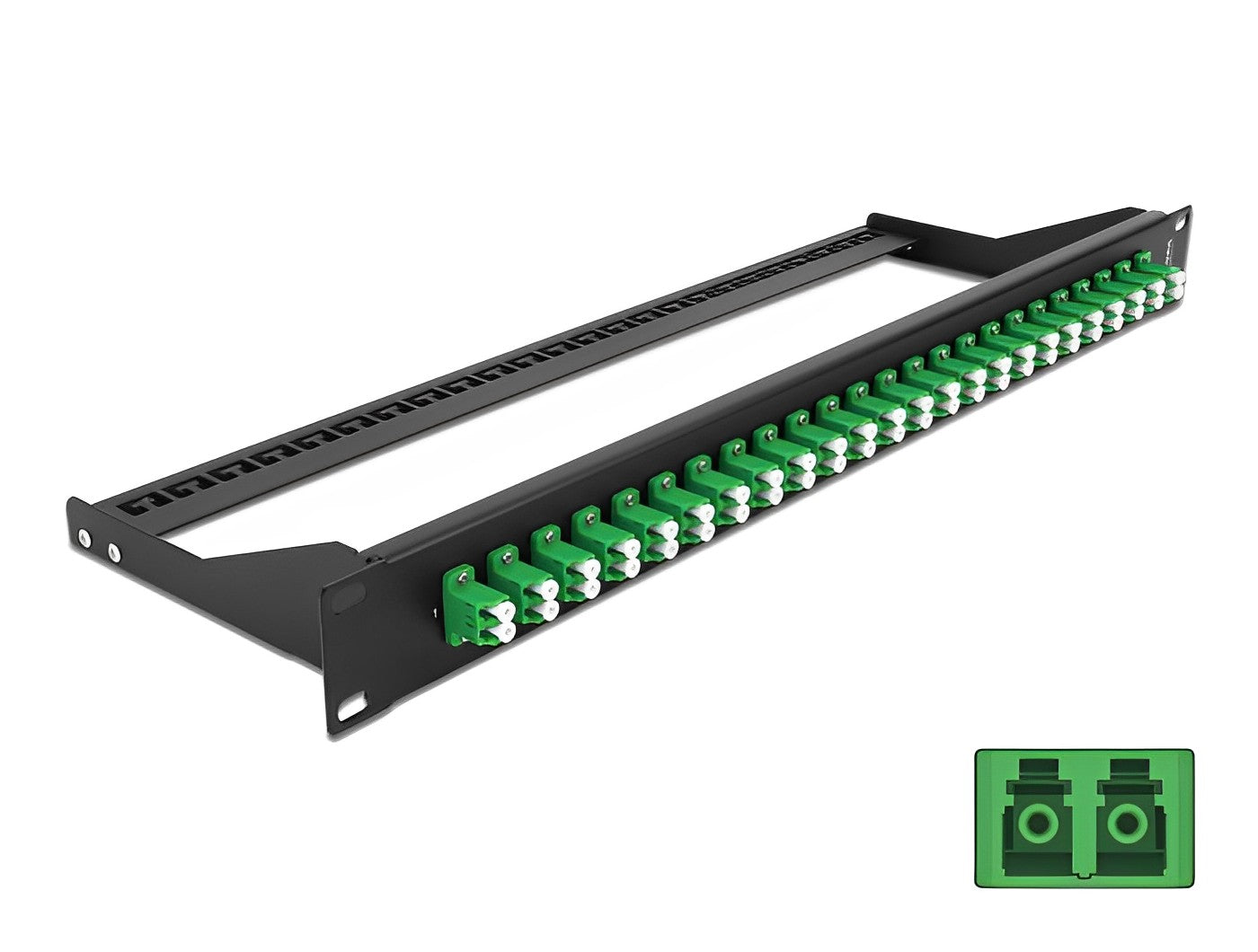 פאץ' פאנל אופטי ''19 לארון תקשורת עם 24 שקעים LC Duplex OS2 - delock.israel
