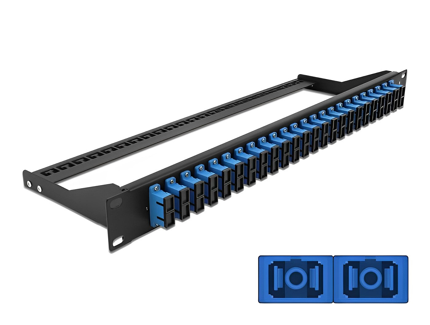 פאץ' פאנל אופטי ''19 לארון תקשורת עם 24 שקעים SC Duplex OS2 - delock.israel