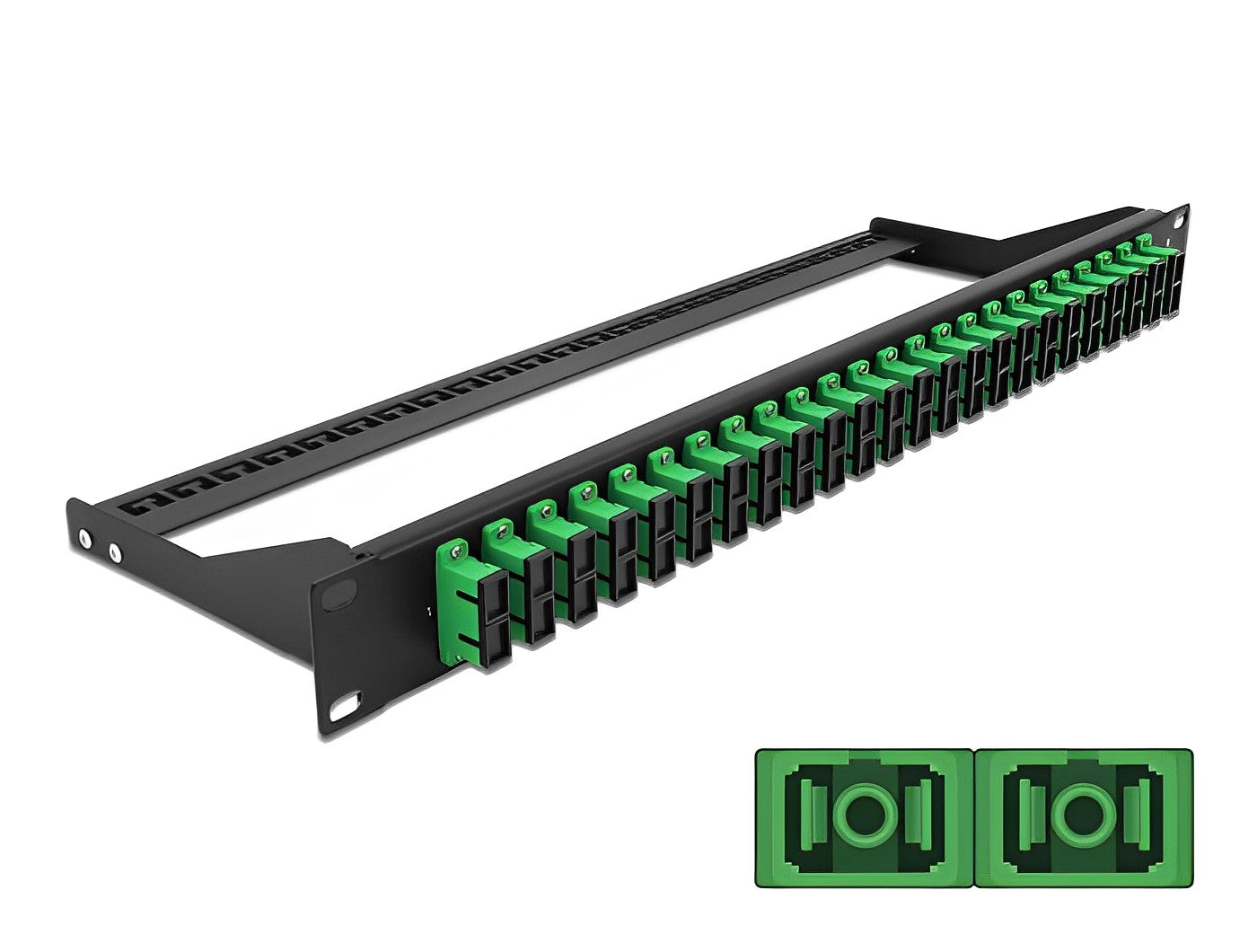פאץ' פאנל אופטי ''19 לארון תקשורת עם 24 שקעים SC Duplex OS2 - delock.israel