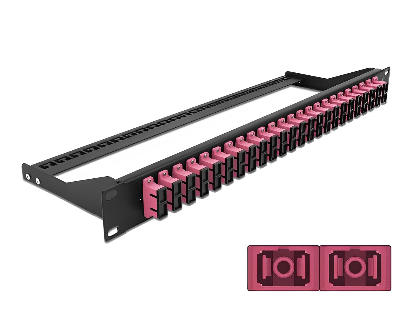 פאץ' פאנל אופטי ''19 לארון תקשורת עם 24 שקעים SC Duplex OM4 - delock.israel
