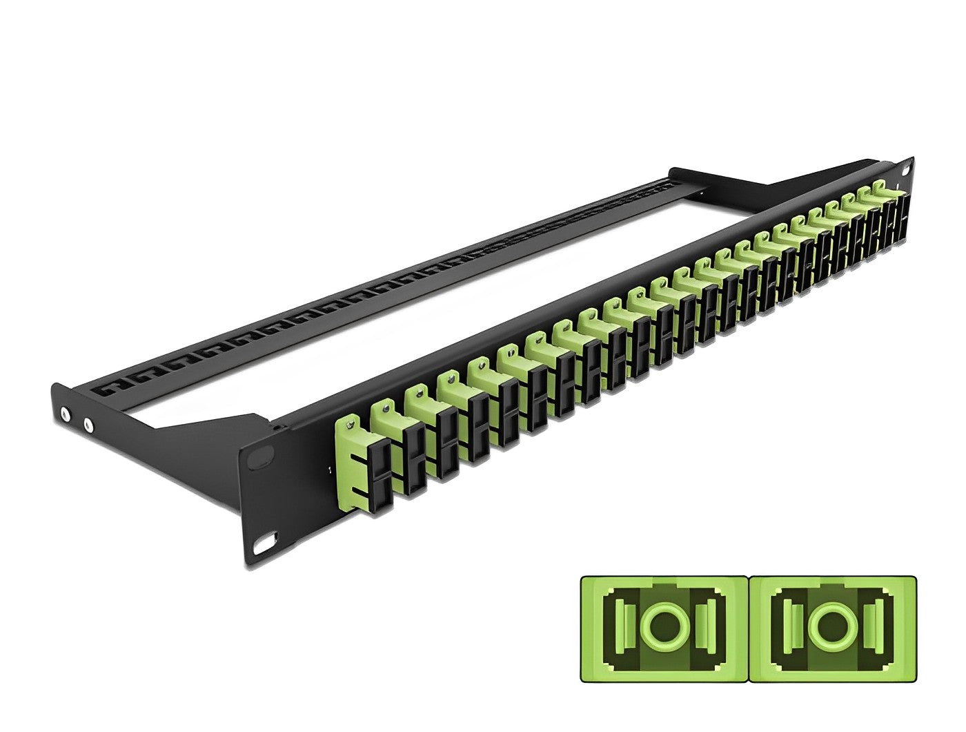 פאץ' פאנל אופטי ''19 לארון תקשורת עם 24 שקעים SC Duplex OM5 - delock.israel