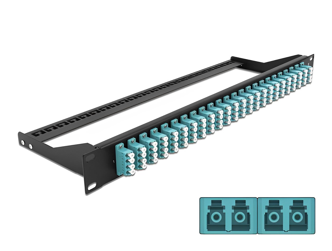 פאץ' פאנל ''19 לסיבים אופטיים LC Quad OM3 24 port - delock.israel