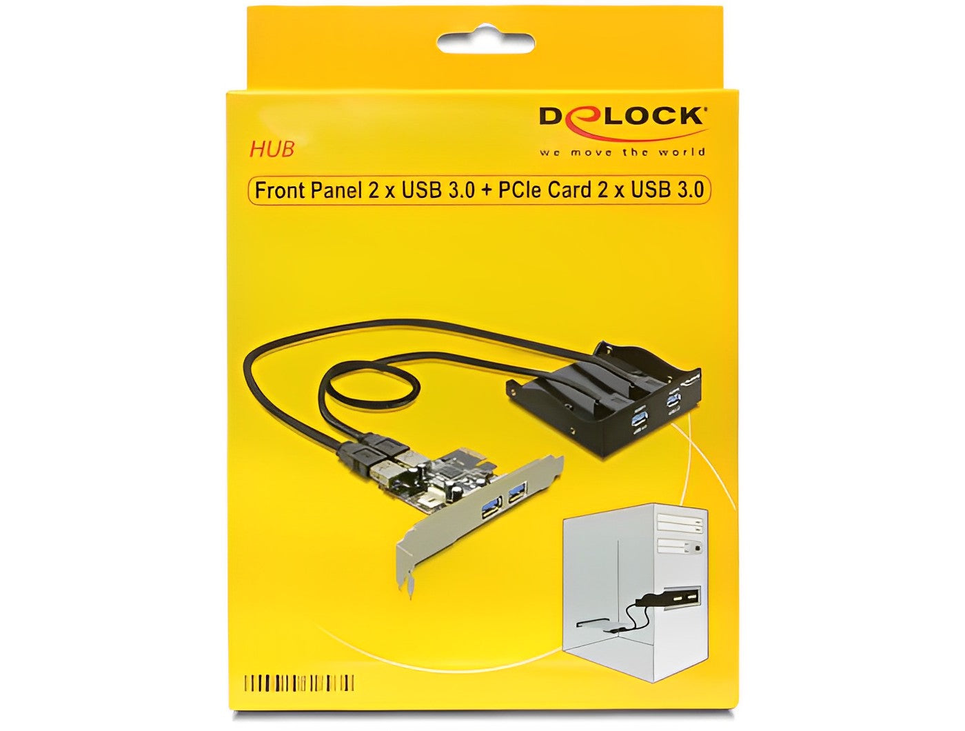 פאנל קדמי 3.5″/5.25″ למארז מחשב כולל כרטיס PCIe USB 3.0 5Gbps דגם D61893 - delock.israel