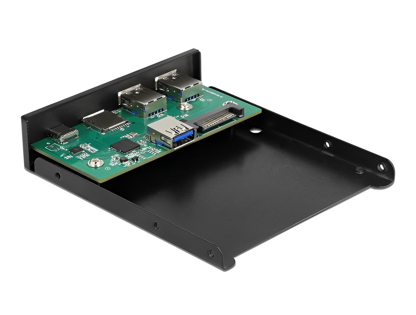 פאנל קדמי 3.5″ USB 3.2 5Gbps למארז מחשב עם 3 יציאות USB-A/C + קורא כרטיסים דגם 64058 - delock.israel