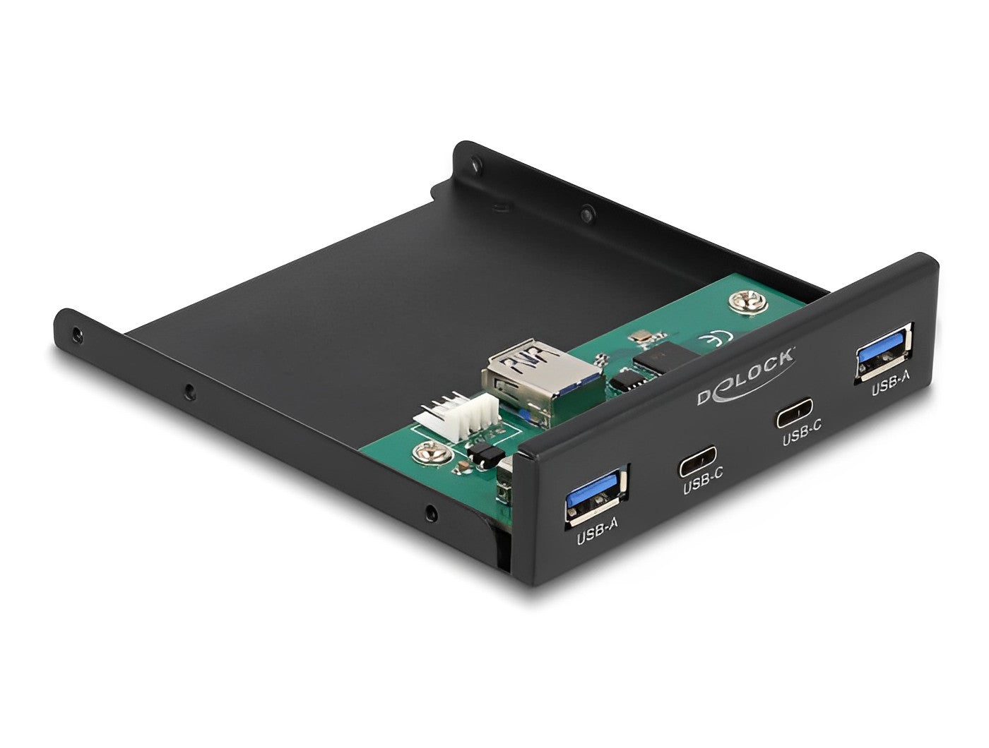 פאנל קדמי 3.5″ USB 3.2 5Gbps למארז מחשב עם 4 יציאות USB-A/C דגם D64155 - delock.israel