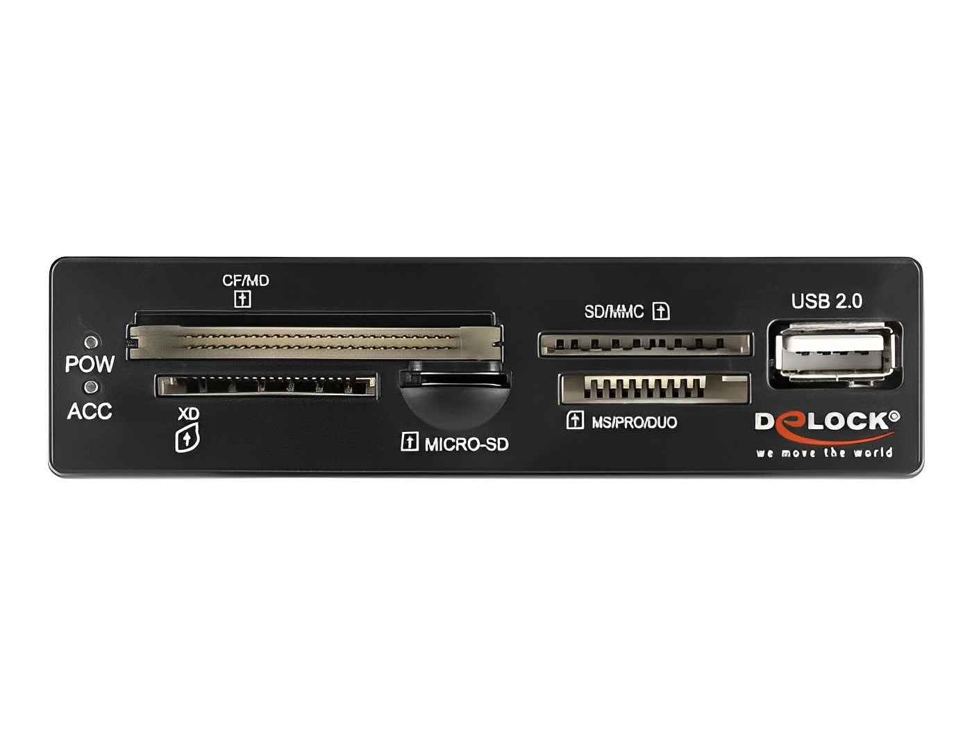 פאנל קדמי 3.5″ למארז מחשב עם יציאת USB 2.0 וקורא כרטיסים - delock.israel