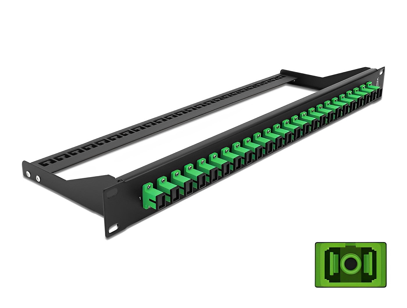 פאץ' פאנל אופטי ''19 לארון תקשורת עם 24 שקעים SC Simplex OS2 - delock.israel