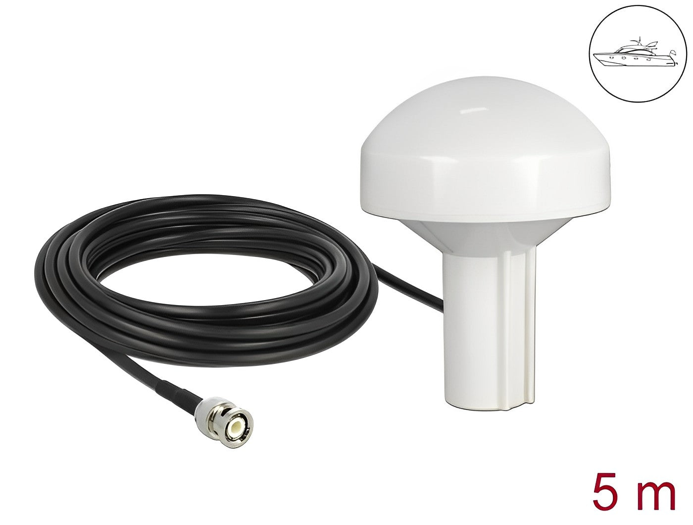 אנטנה ימית כיוונית GNSS GALILEO GPS QZSS 1575 MHz 28 dBi חיצונית מחבר BNC זכר - delock.israel