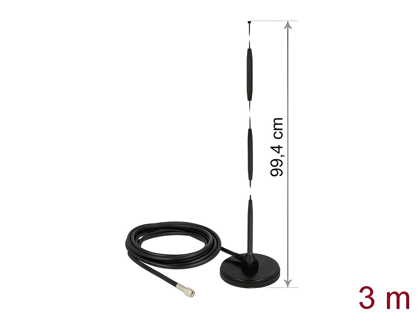 אנטנה כלל כיוונית GSM 7 dBi חיצונית עם בסיס מגנטי מחבר SMA plug - delock.israel