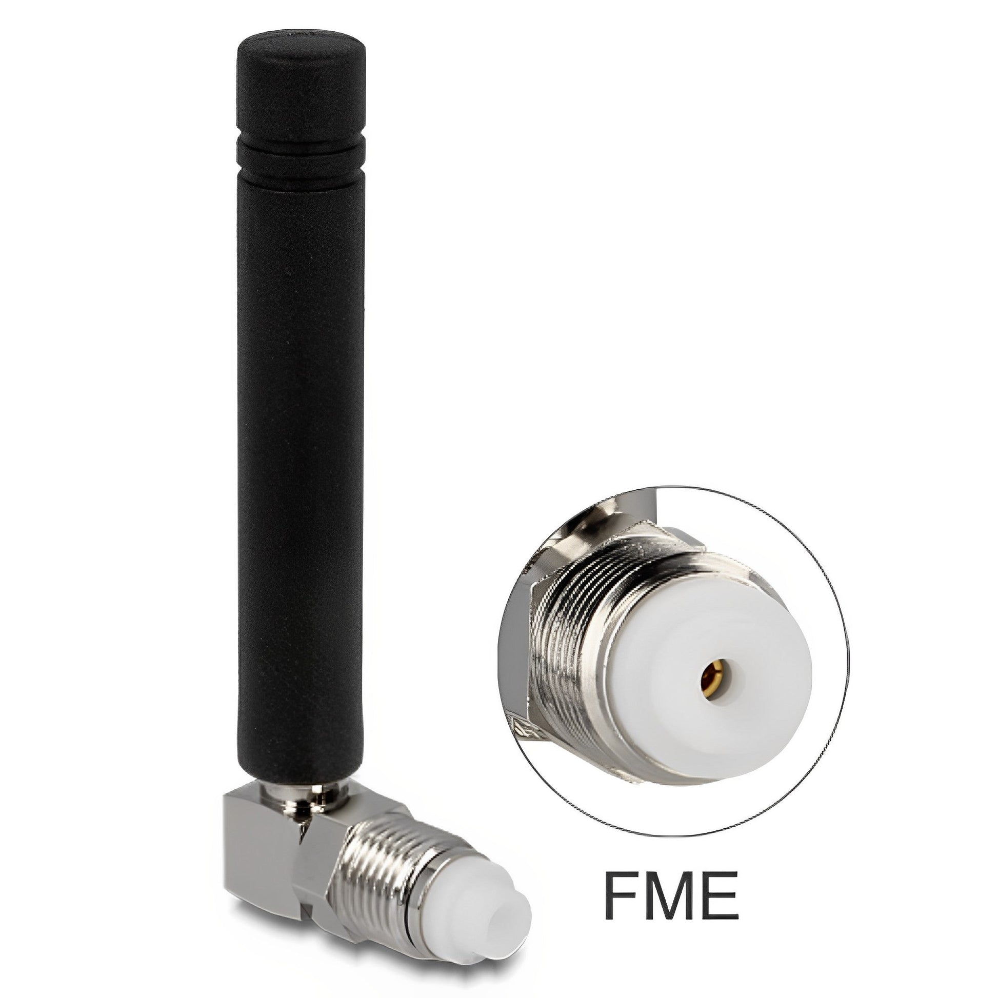 אנטנה חיצונית כלל כיוונית GSM 2 dBi בזווית 90° מחבר FME plug - delock.israel