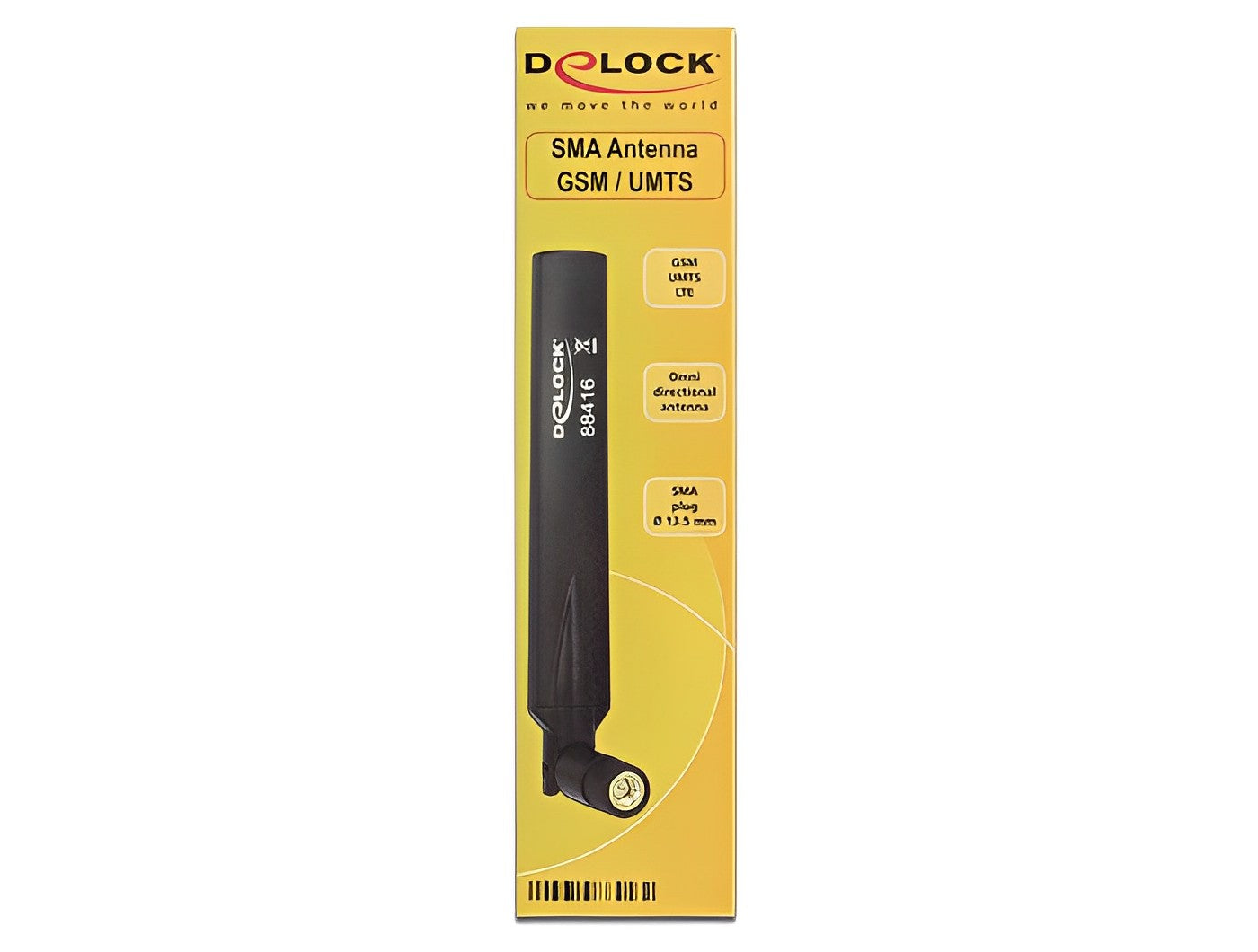 אנטנה גמישה כלל כיוונית GSM / UMTS 1.0 - 3.5 dBi פנימית מחבר SMA plug - delock.israel