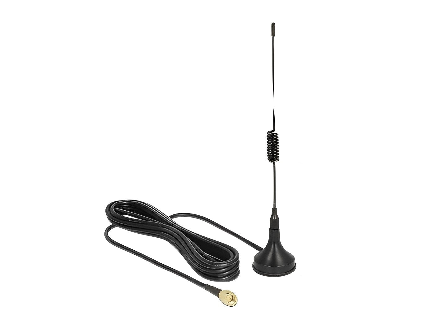 אנטנה כלל כיוונית GSM / UMTS / LTE 2 dBi חיצונית עם בסיס מגנטי מחבר SMA plug - delock.israel