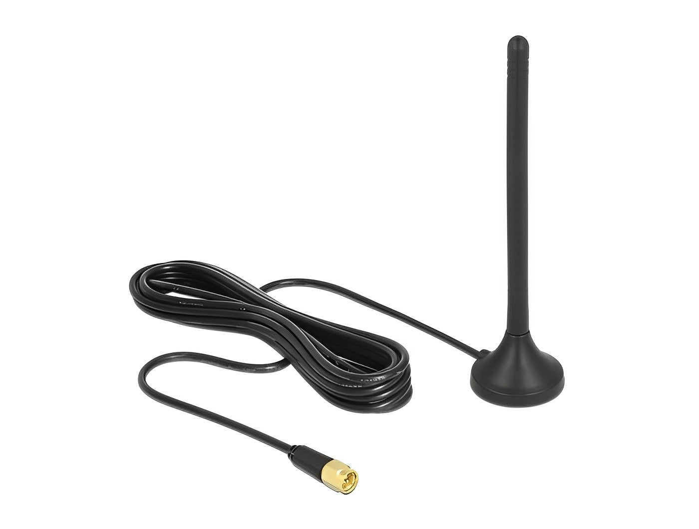 אנטנה כלל כיוונית GSM / UMTS / LTE 2.5 dBi חיצונית עם בסיס מגנטי מחבר SMA plug - delock.israel