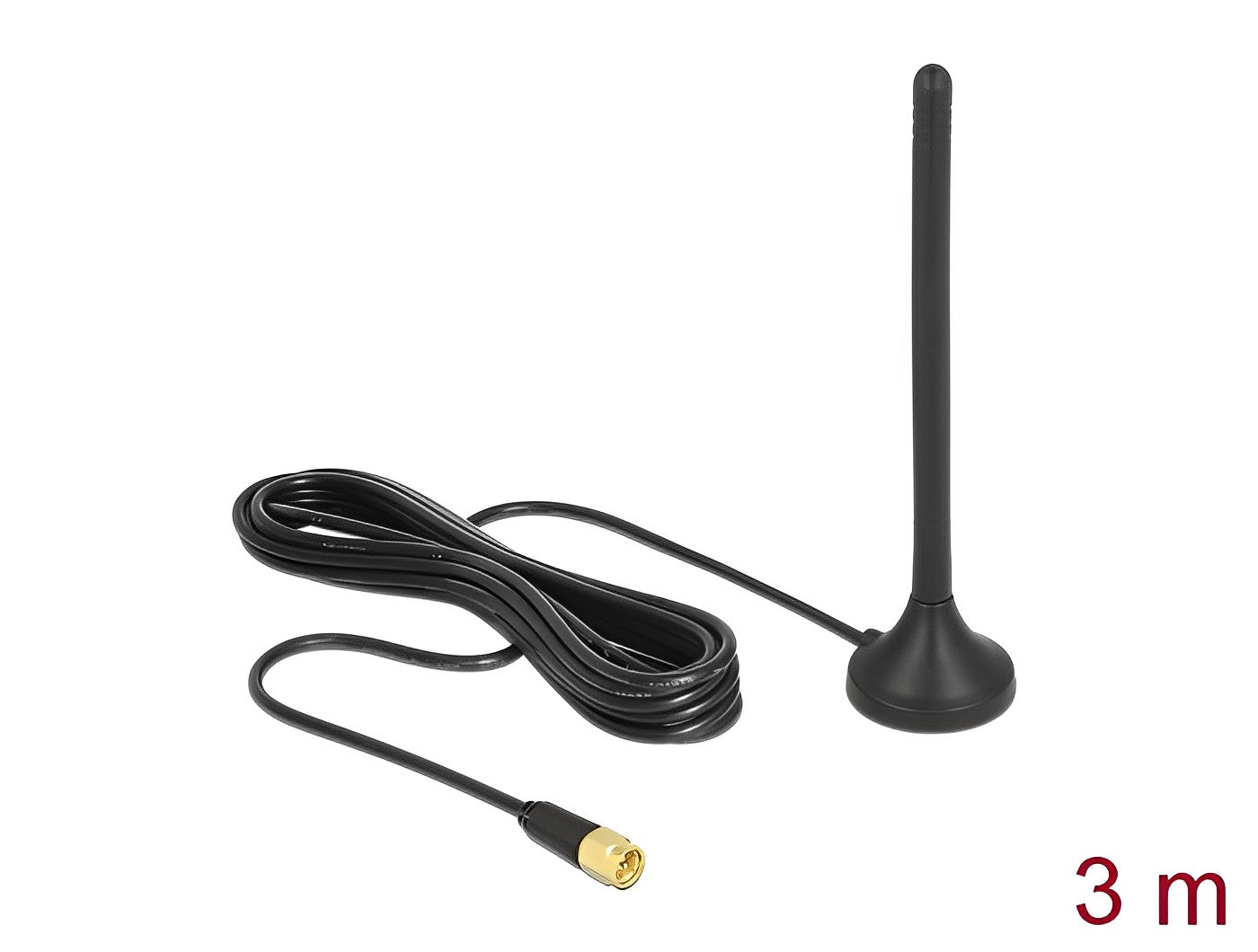 אנטנה כלל כיוונית GSM / UMTS / LTE 2.5 dBi חיצונית עם בסיס מגנטי מחבר SMA plug - delock.israel