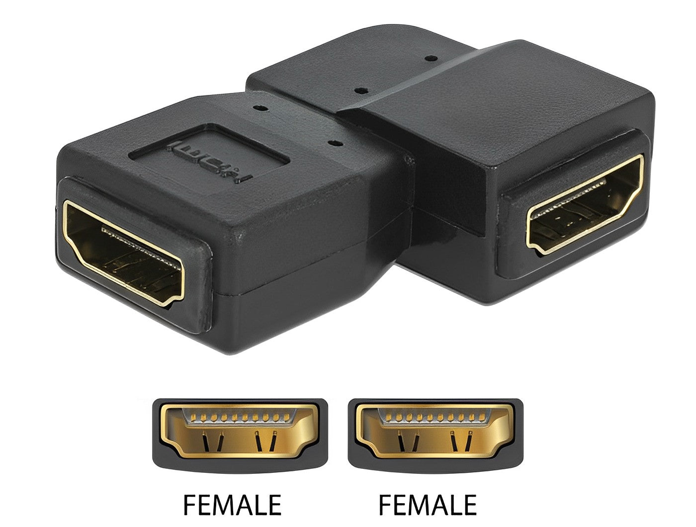 מתאם HDMI נ/נ בזווית 90° שמאלה - delock.israel