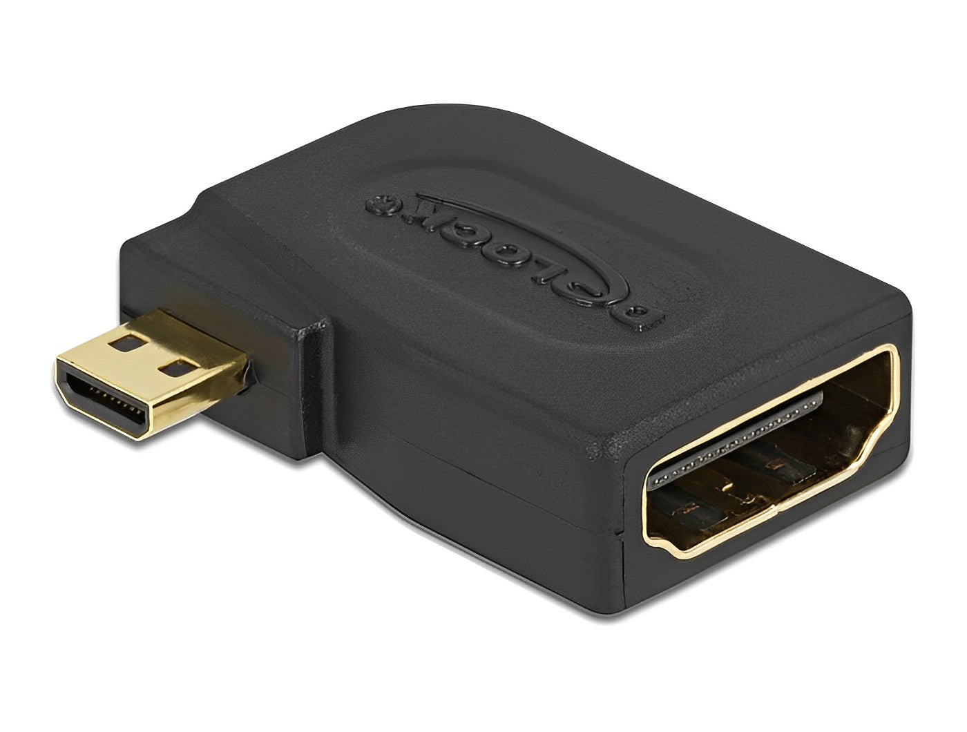 מתאם מיקרו HDMI זכר לשקע HDMI בזווית צד 90° - delock.israel
