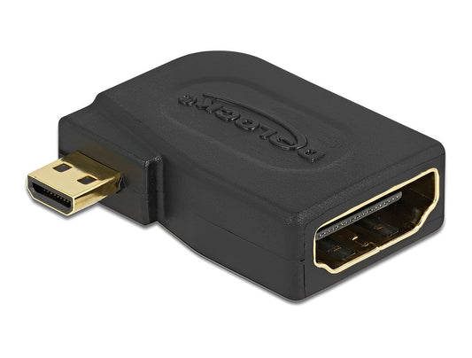 מתאם מיקרו HDMI זכר לשקע HDMI בזווית צד 90° - delock.israel