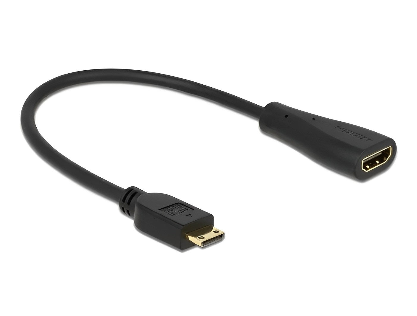 מתאם על כבל מיני HDMI זכר לשקע HDMI - delock.israel