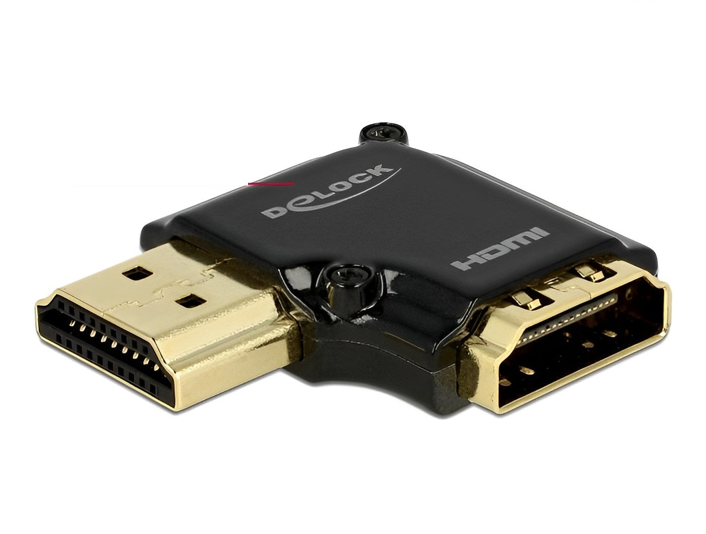מתאם מתכתי HDMI 4K 60 Hz ז/נ בזווית 90° שמאלה - delock.israel