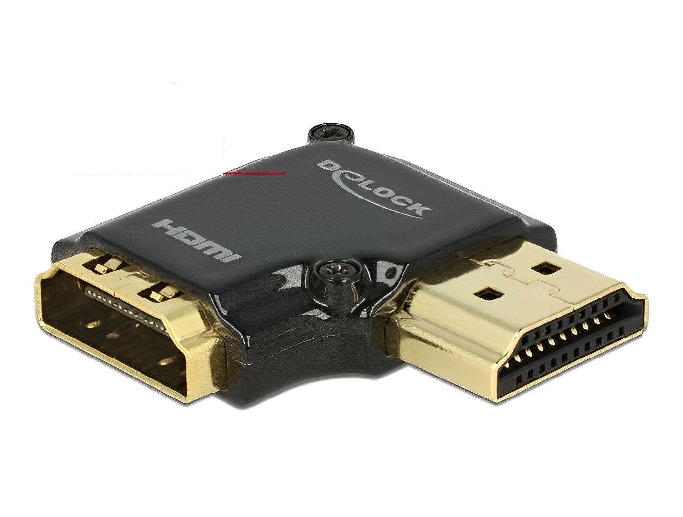 מתאם מתכתי HDMI 4K 60 Hz ז/נ בזווית 90° ימינה - delock.israel