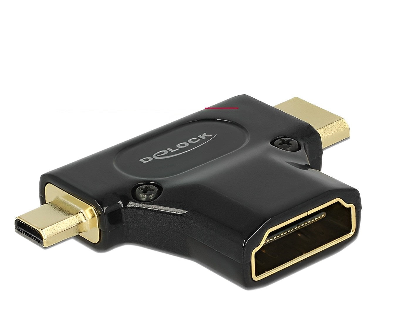 מתאם מתכתי מיני / מיקרו HDMI זכר לשקע HDMI - delock.israel