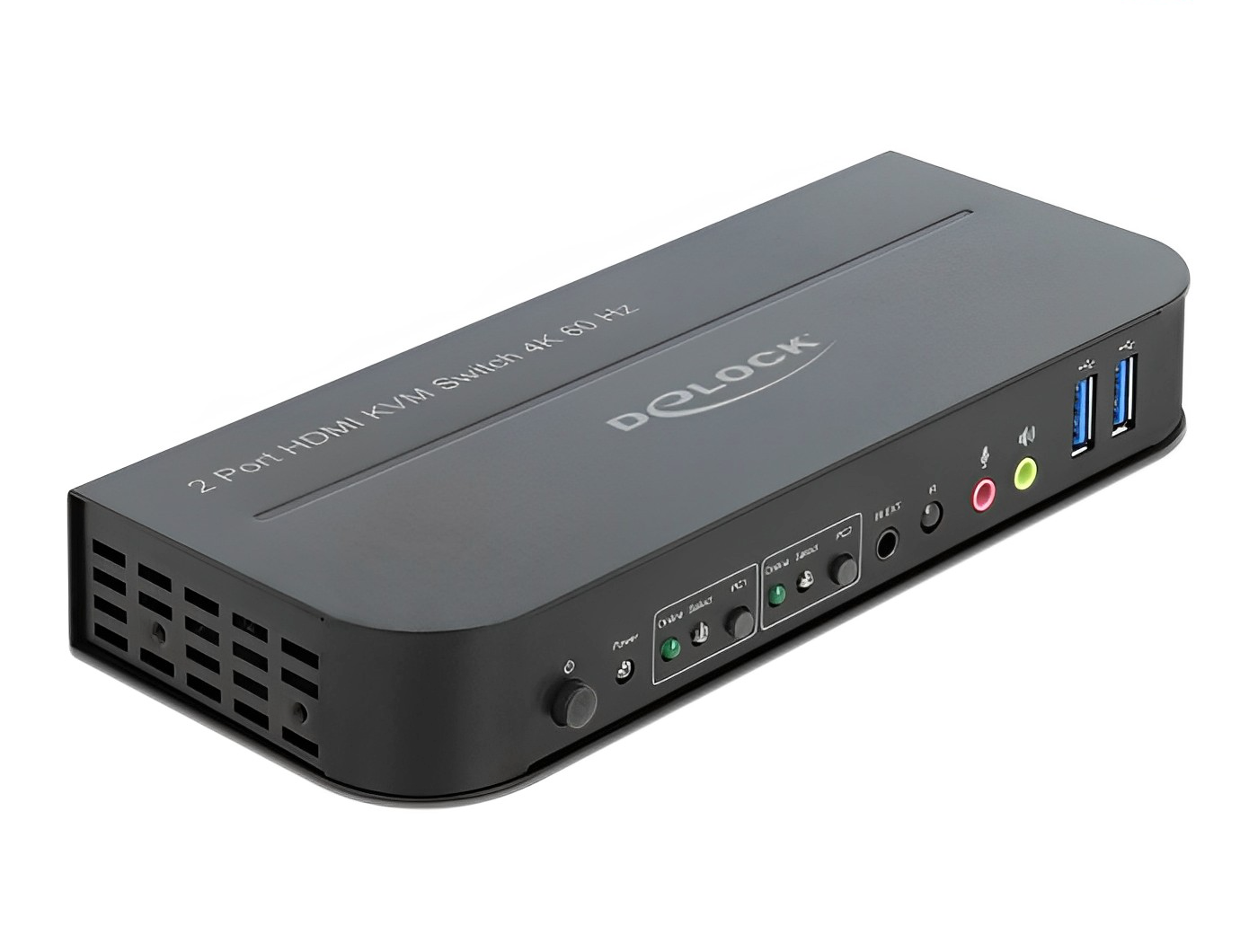 קופסת מיתוג מ-2 מחשבים לעמדת עבודה אחת HDMI KVM Switch 4K USB 3.0 and Audio - delock.israel