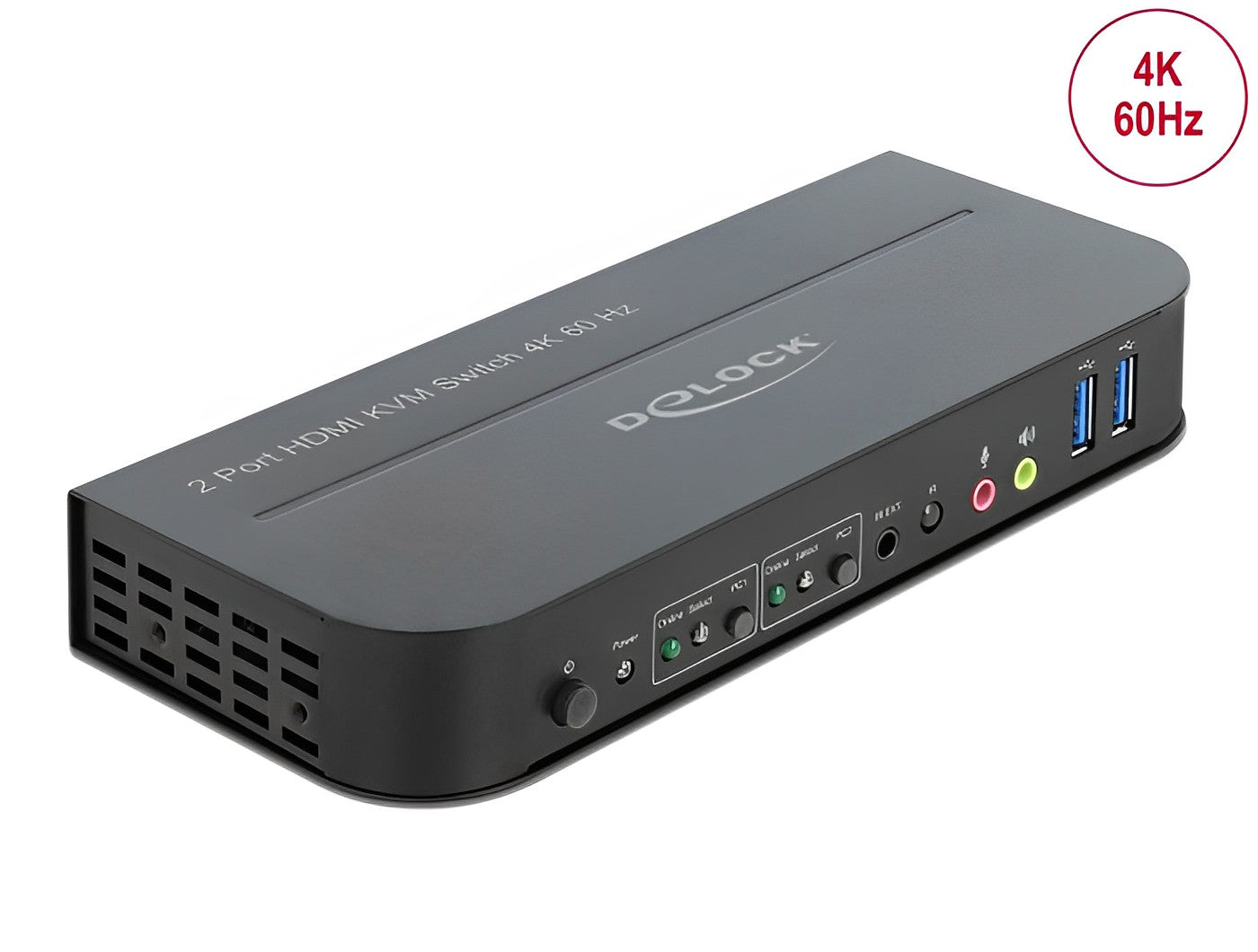 קופסת מיתוג מ-2 מחשבים לעמדת עבודה אחת HDMI KVM Switch 4K USB 3.0 and Audio - delock.israel