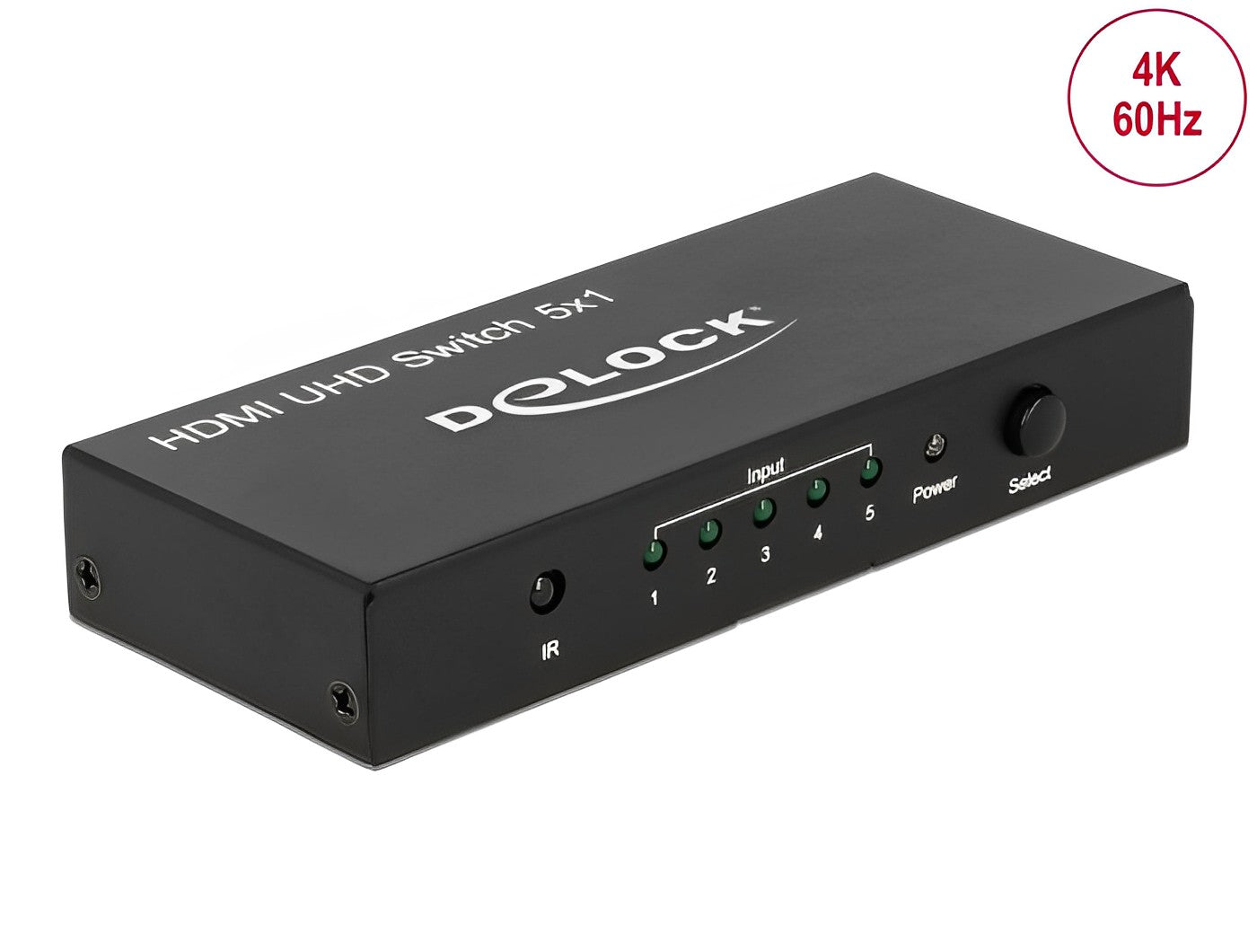 מיתוג HDMI UHD 4K 5/1 כולל שלט אינפרא אדום - delock.israel