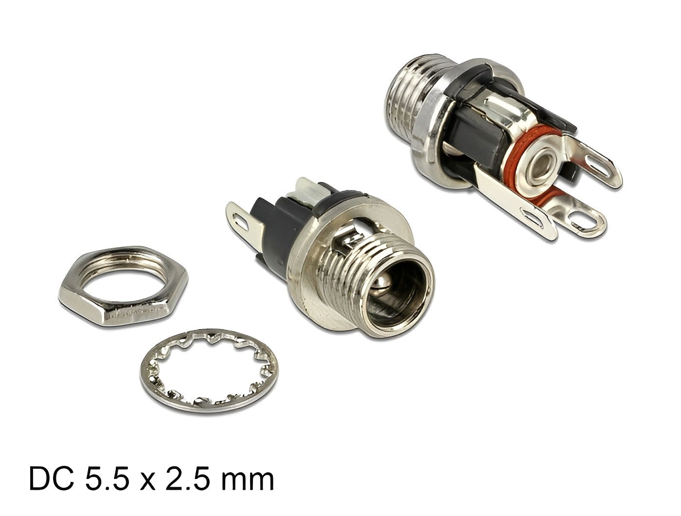 שקע DC 5.5 x 2.5 x 9.5 לפאנל - delock.israel