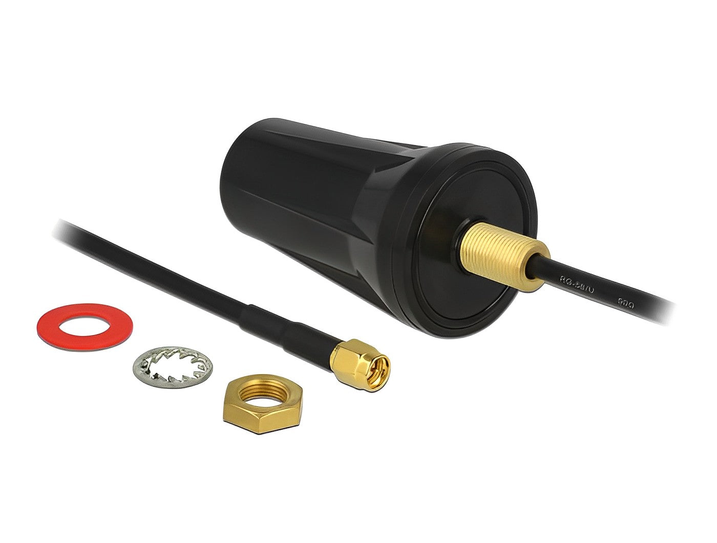 אנטנה כלל כיוונית ISM 433 MHz 2 dBi חיצונית IP67 עם כבל RG-58 U מחבר SMA plug - delock.israel