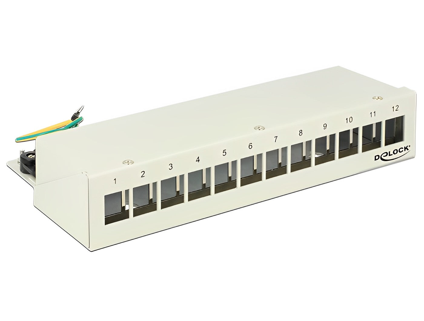 פאץ' פאנל שולחני 12 פורט ללא קיסטונים DIN rail mounting - delock.israel