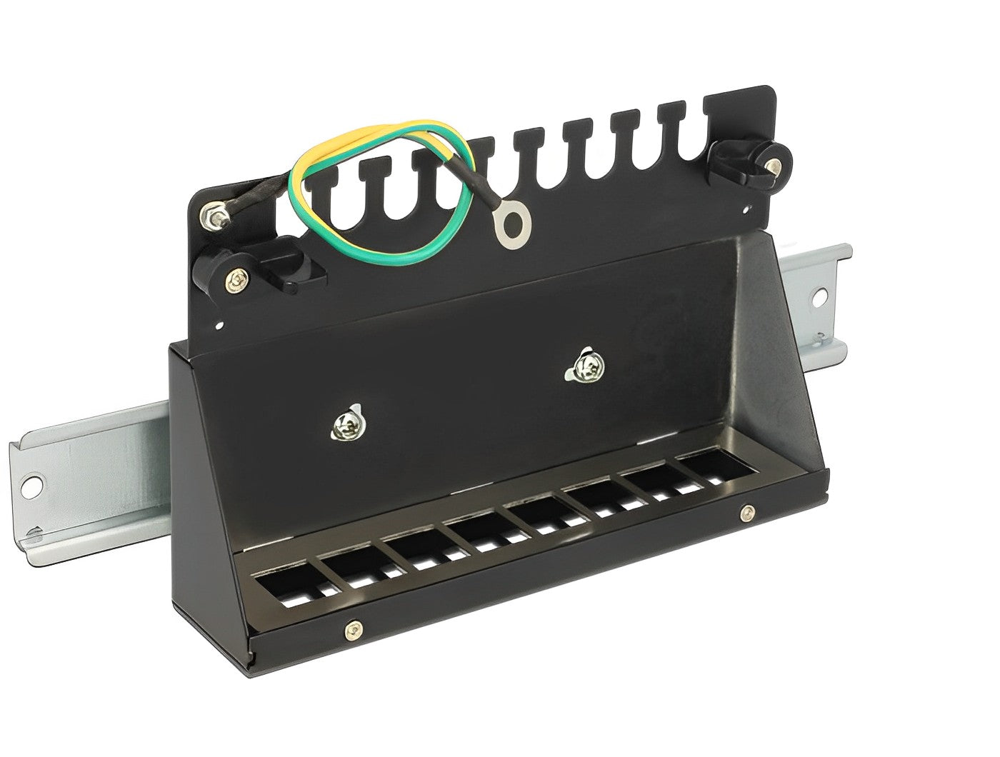 פאץ' פאנל שולחני 8 פורט ללא קיסטונים DIN rail mounting - delock.israel