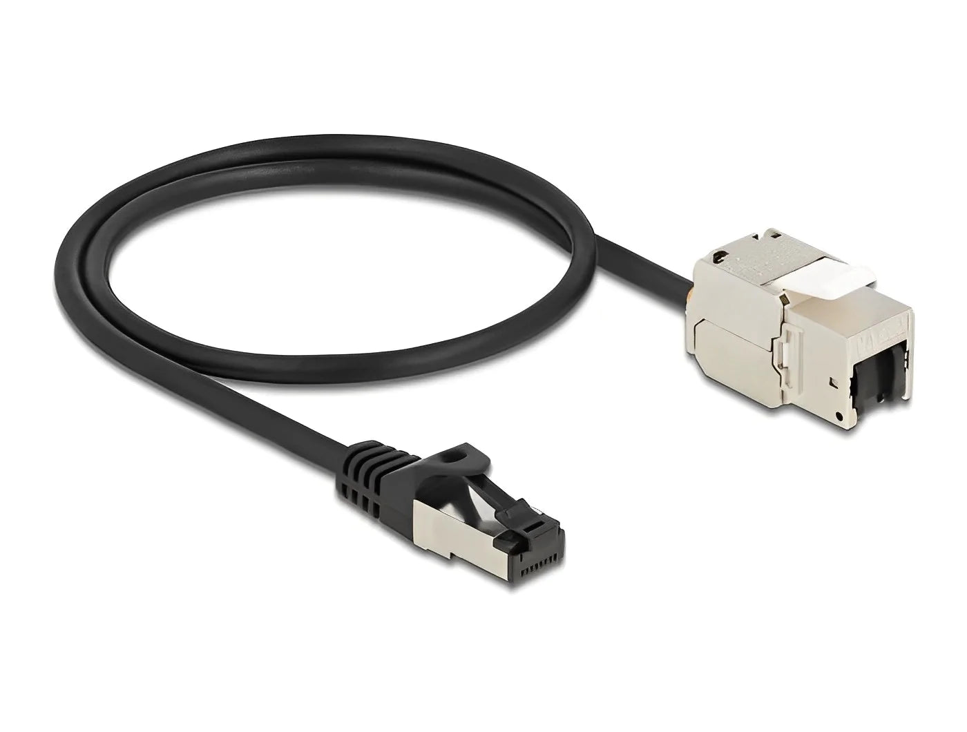 שקע קיסטון מסוכך RJ45 Cat.6A על כבל לתקע RJ45 - delock.israel