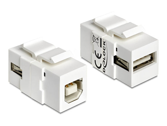 מתאם קיסטון USB 2.0 שקע USB-A לשקע USB-B - delock.israel