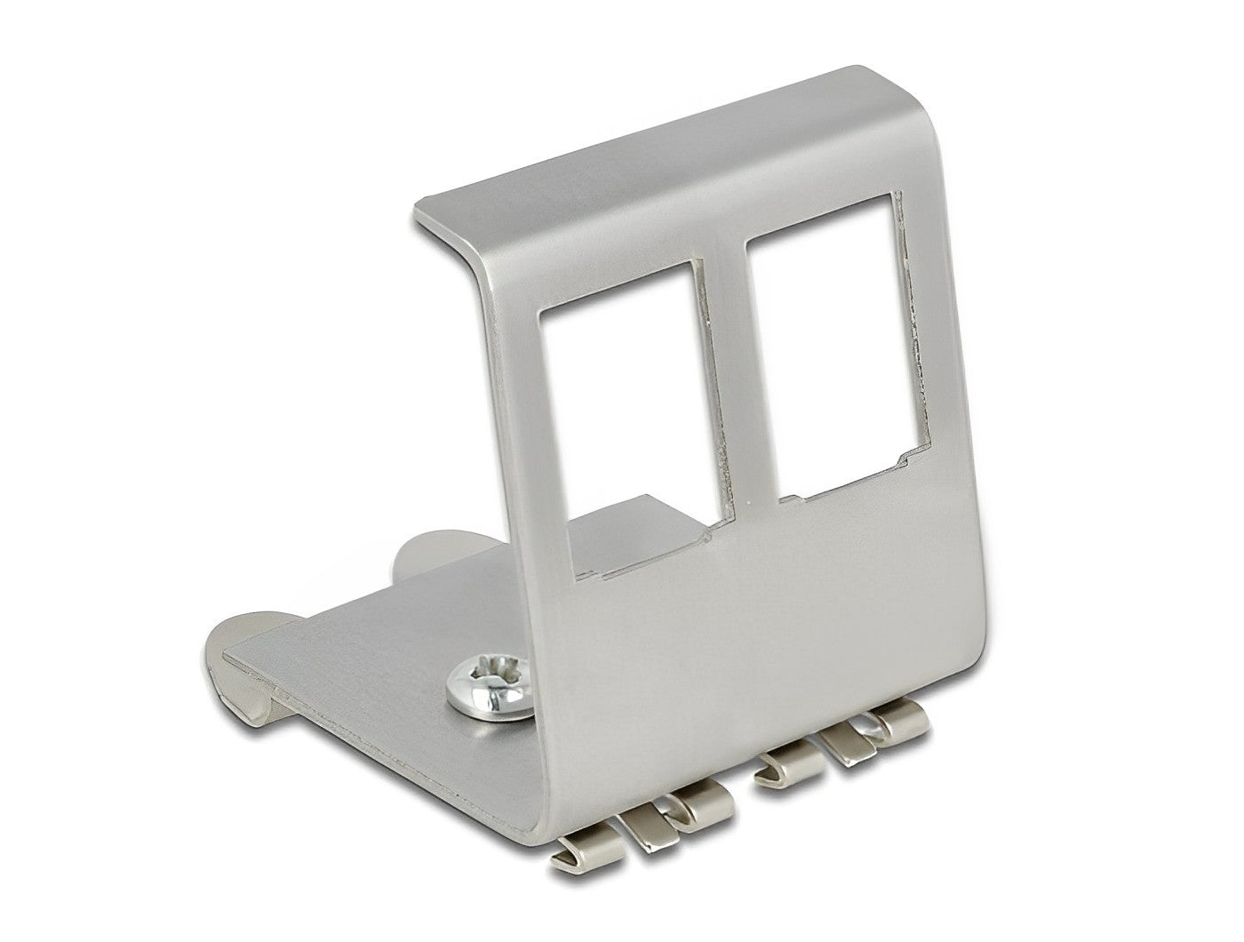 מתאם מתכתי להרכבת 2 קיסטונים RJ45 על מסילת DIN - delock.israel