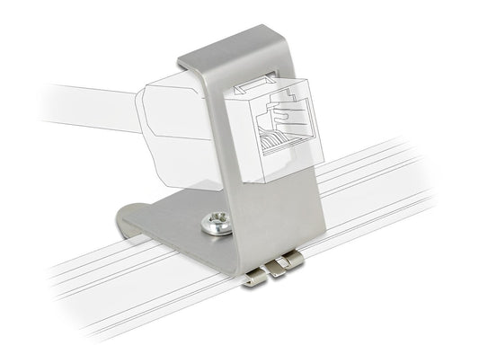 מתאם מתכתי להרכבת קיסטון RJ45 על מסילת DIN - delock.israel