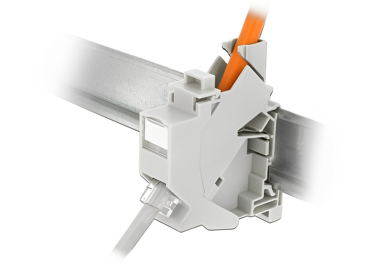 מתאם להרכבת קיסטון RJ45 על מסילת DIN - delock.israel
